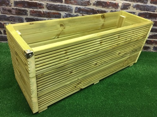 SUPER JUMBO Deep - EXTRA LARGE Wooden Planter Tall Long Trough Decking Garden - Picture 4 of 7