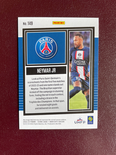 NEYMAR JR Panini Score 2023 Ligue 1 PSG - Picture 2 of 2