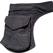 Black Waist Bum Bag Pocket Money Belt Festival Travel Trader