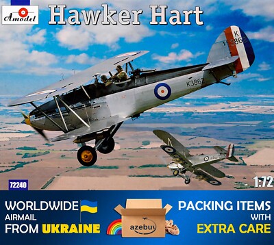 Hawker Hart Light Bomber 1928 Year 1/72 Scale Plastic Model Kit Amodel 72240
