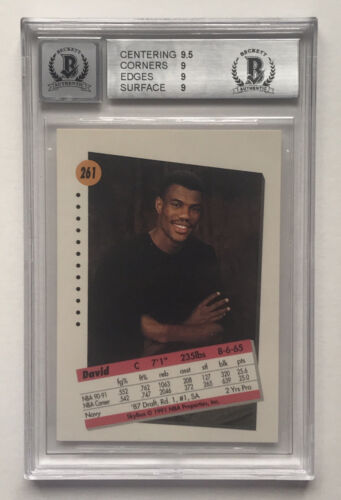1991-92 Skybox #261 Autographed DAVID ROBINSON BGS 9 AUTO 10 - Picture 2 of 2