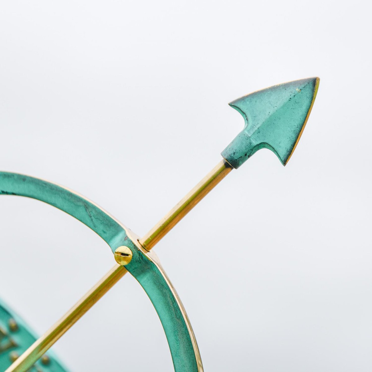 28 In. Verdigris Atlas Armillary Sundial With Brass Accents - Foto 7