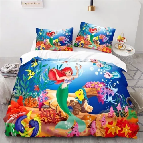 The Little Mermaid Princess Ariel 3D Quilt Duvet Cover Bedding Set Pillowcase UK - Picture 13 of 39