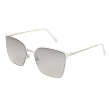 Panama Jack Classic White Metal Flat Square Frame Sunglasses