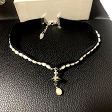 Vivienne Westwood Necklace ALEKSA Orb Logo Pearl Choker IN BOX [EJ366