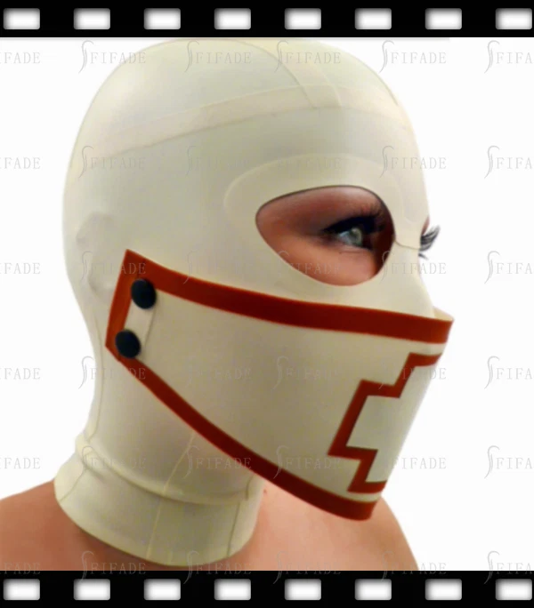 Sexy capuchas de látex capuchas máscaras únicas geniales unisex capuchas ojos grandes cubierta bucal A8 Foto 2 de 4