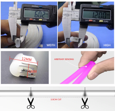 Bobina Striscia LED Neon Regolabile 220V AC 120 LED/m 50 M Circolare 360 Gialla IP67 Su Misura - Foto 6