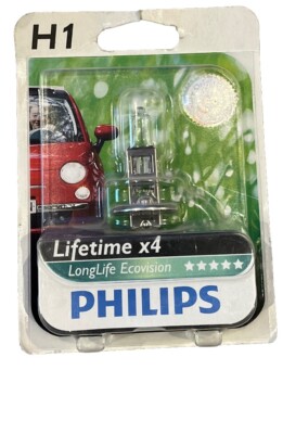 Philips H1 LongLife EcoVision 12V 55W Halogen Bulb Car Headlight Lamp NEW