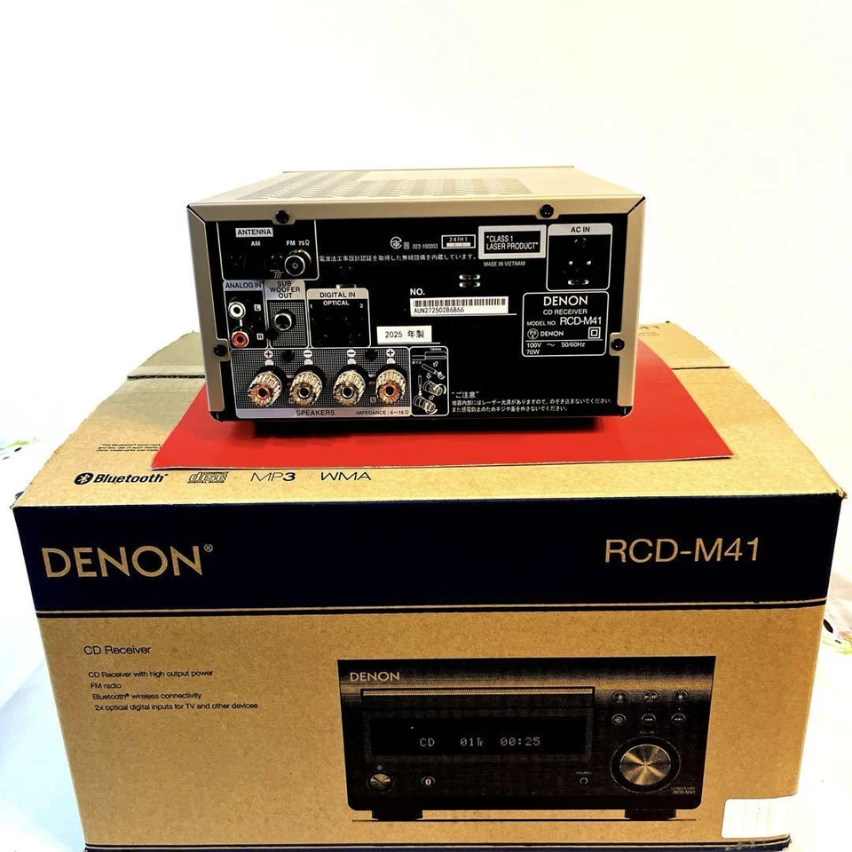 Denon RCD-M41 CD Receiver Bluetooth Amp Silver Hi-Fi Stereo System FM/AM Tuner - Image 3 of 4