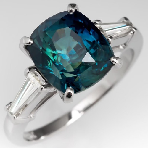 AAA + hochwertiger natürlicher türkisfarbener Saphir 5 kt 925 Silber handgefertigter Ring für Männer & Frauen - Bild 4 von 4