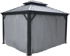 Outdoor Gazebo Privacy Curtain Waterproof 10x12ft Replacement for Patio Use