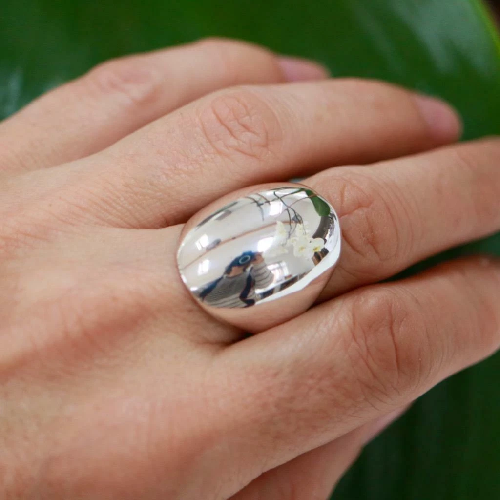 Plain chunky 925 Sterling Silver Domed Ring Jewellery