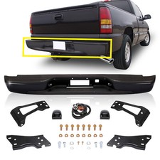 Black Rear Step Bumper Assembly Fits 99-07 Silverado Sierra 1500 Wbracketbolts