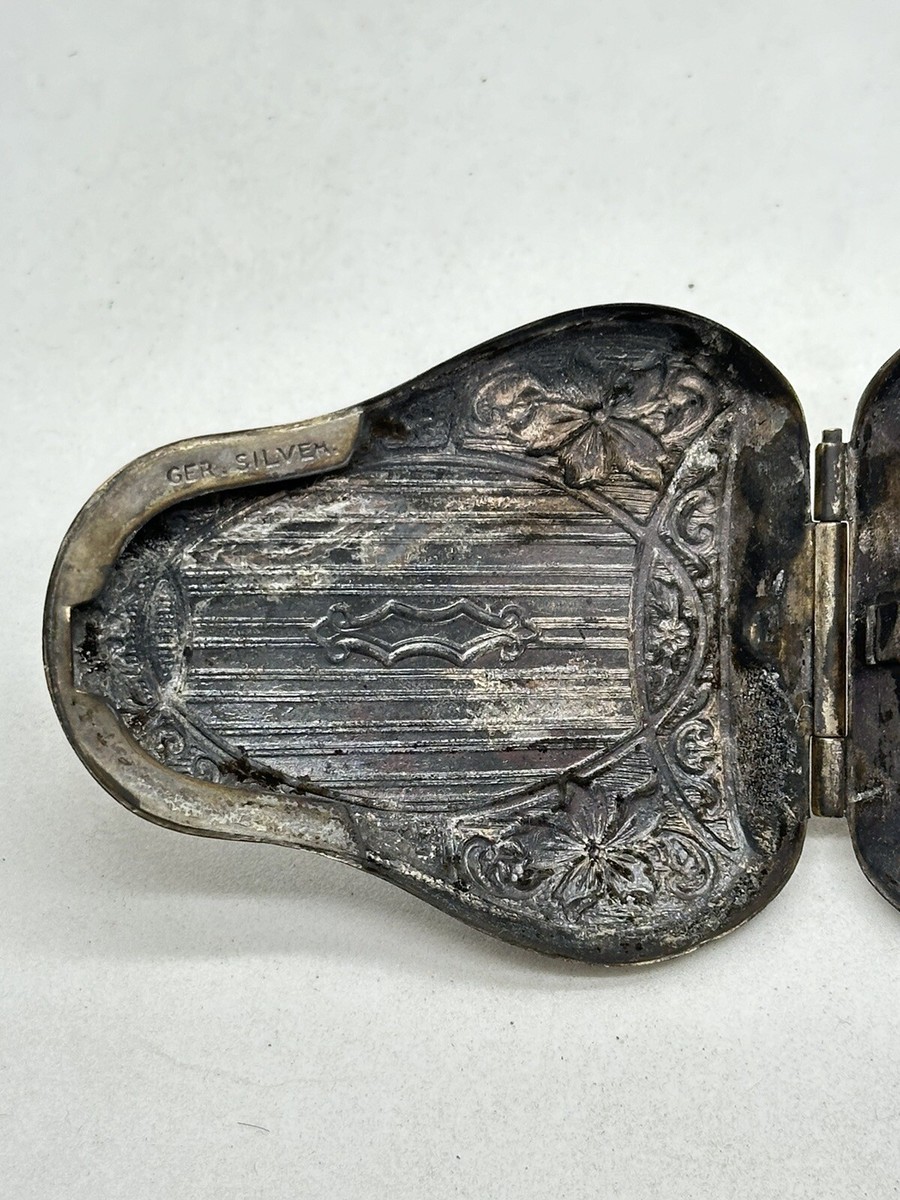 Antique German Silver Double Sovereign Coin Holder Case Only