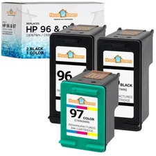 3PK Compatible With HP 96 Black Cartridge HP 97 Color Ink for Deskjet 6620 
