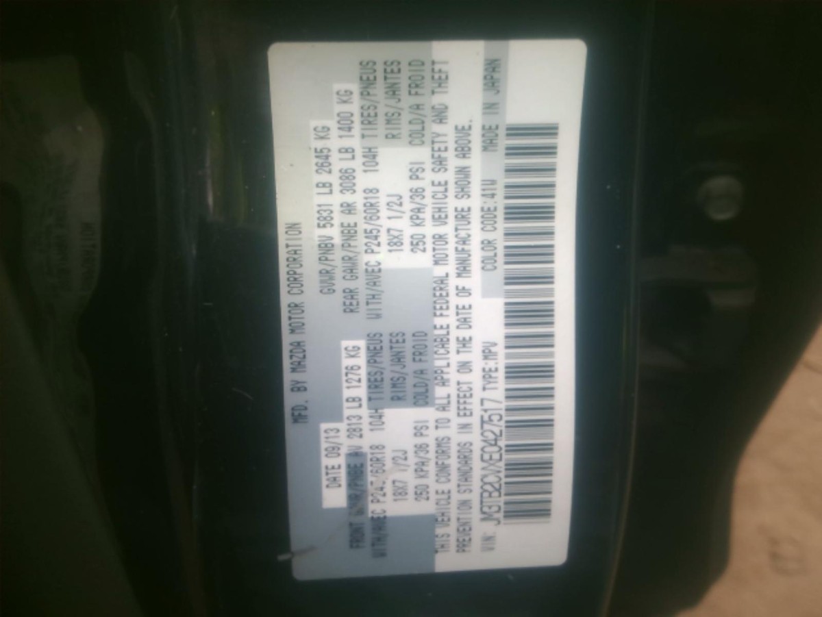 2014 Mazda CX-9 3.7L V6 Engine Complete Assembly, OEM, 127K Miles