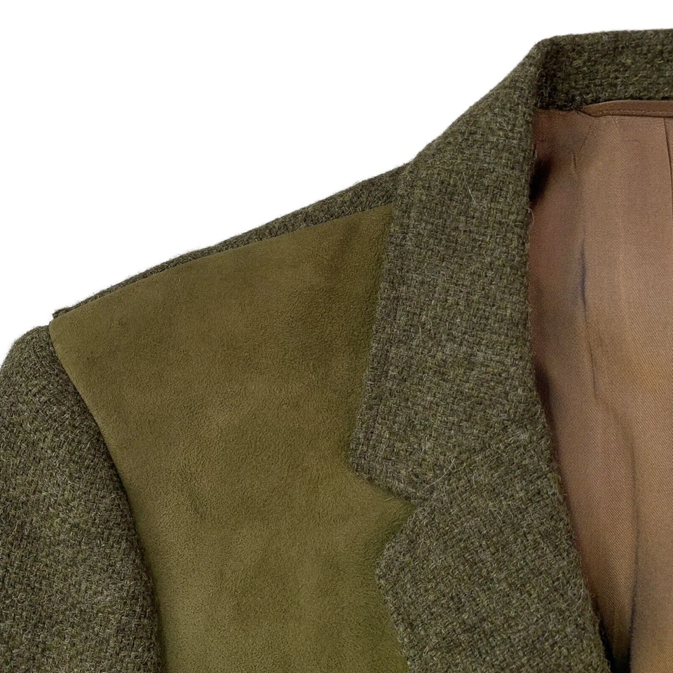 1950's 42 R Abercrombie & Fitch X Kilkar Tweeds Olive Green Knit Hunting Blazer - Image 3 of 4