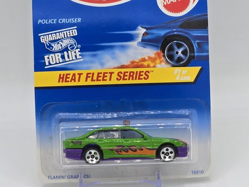 New - 1996 Hot Wheels - Heat Fleet Series - Flamin' Graphics! #1 of 4 - Police - Picture 2 of 5