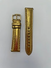 18mm Dark Gold Genuine Snakeskin Watch Band - USA