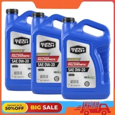 3 PACKS Super Tech High Mileage Full Synthetic SAE 0W-20 Motor Oil, 5 Quarts