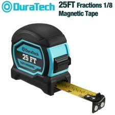 DURATECH 25FT Magnetic Tape Measure w/Fractions 1/8" Retractable Measuring Tape