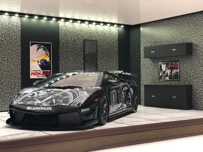 1/18 1:18 SCALE DIORAMA GARAGE DISPLAY ACRYLIC CASE W/ LED LIGHT