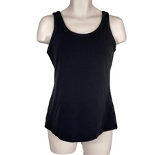 Womens Talbots Sz L Black Sleeveless Stretchy Tank Top