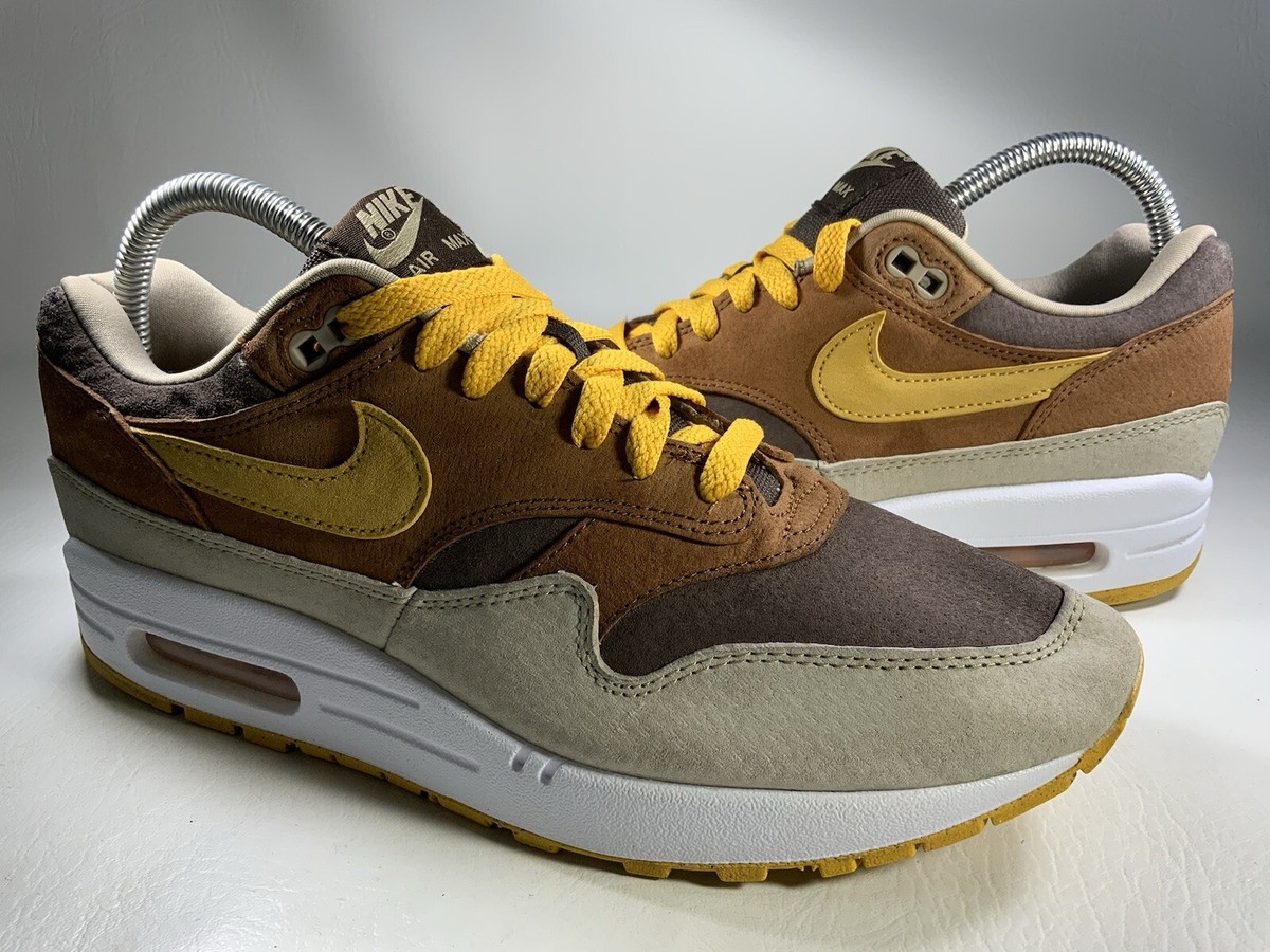 Nike Air Max 1 PRM Duck Pecan Yellow Ochre Tan Brown Mens
