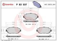 Brembo P 83 037 Bremsbelagsatz, Scheibenbremse FüR Lexus Toyota