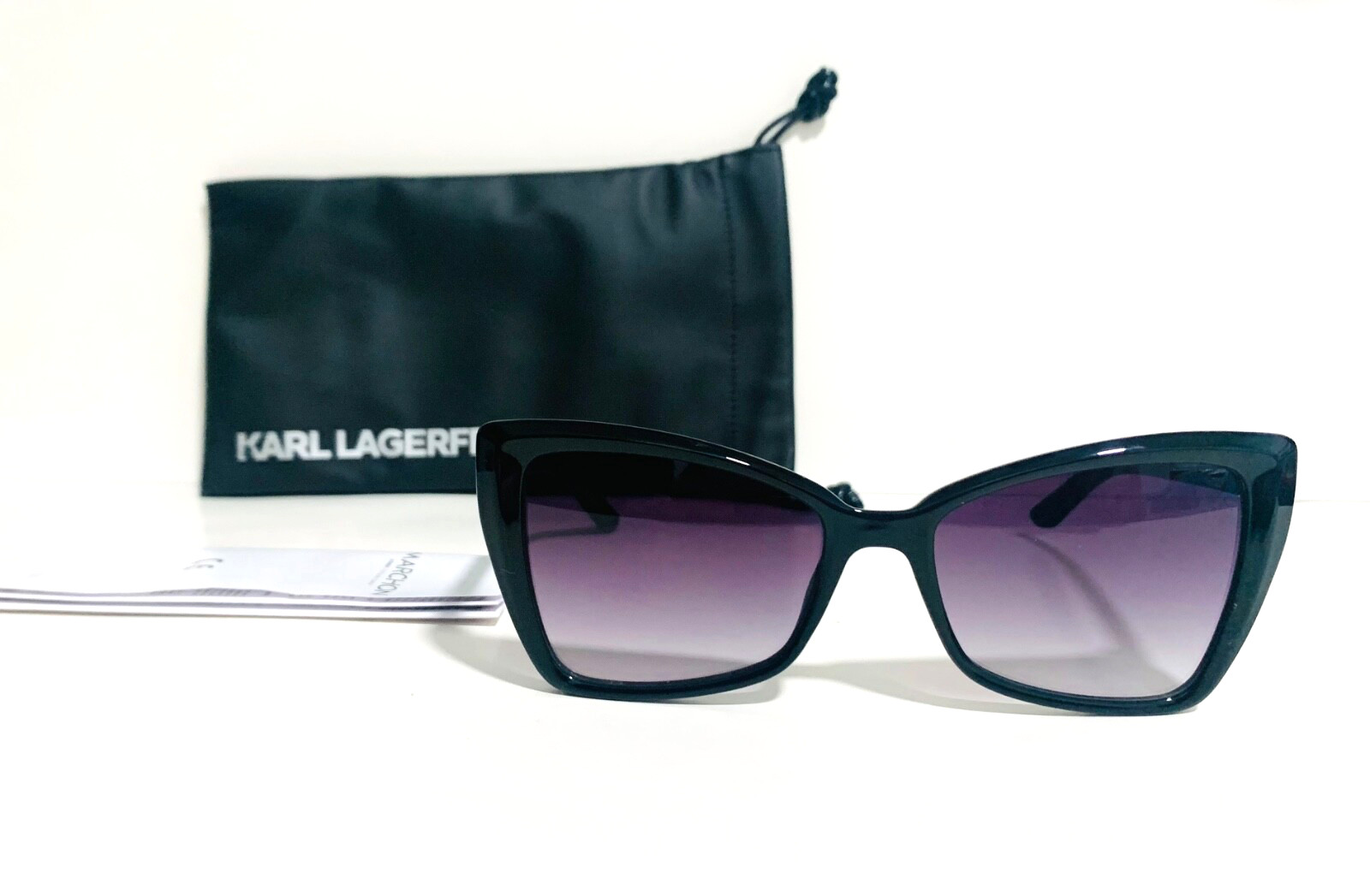 Karl Lagerfeld Kl6044S 001 Black Purple Gradient Butterfly Sunglasses 55-17-140