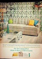 Hide-A-Bed Simmons Sofa,1961 McCall's, VTG Print Ad, 60s Style