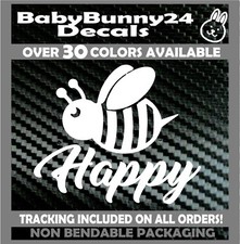 Be Happy Bee motivational bumble Truck Van Car Vinyl Decal Sticker