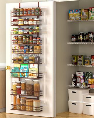 2025 gift 9-Tier Over The Door Organizer for Pantry, Spice Rack Included