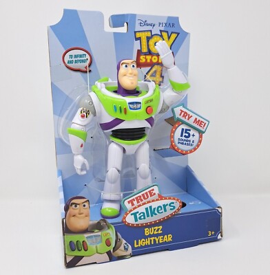 Buzz Lightyear True Talkers Talking Action Figure Disney Pixar NIB Toy Story 4 