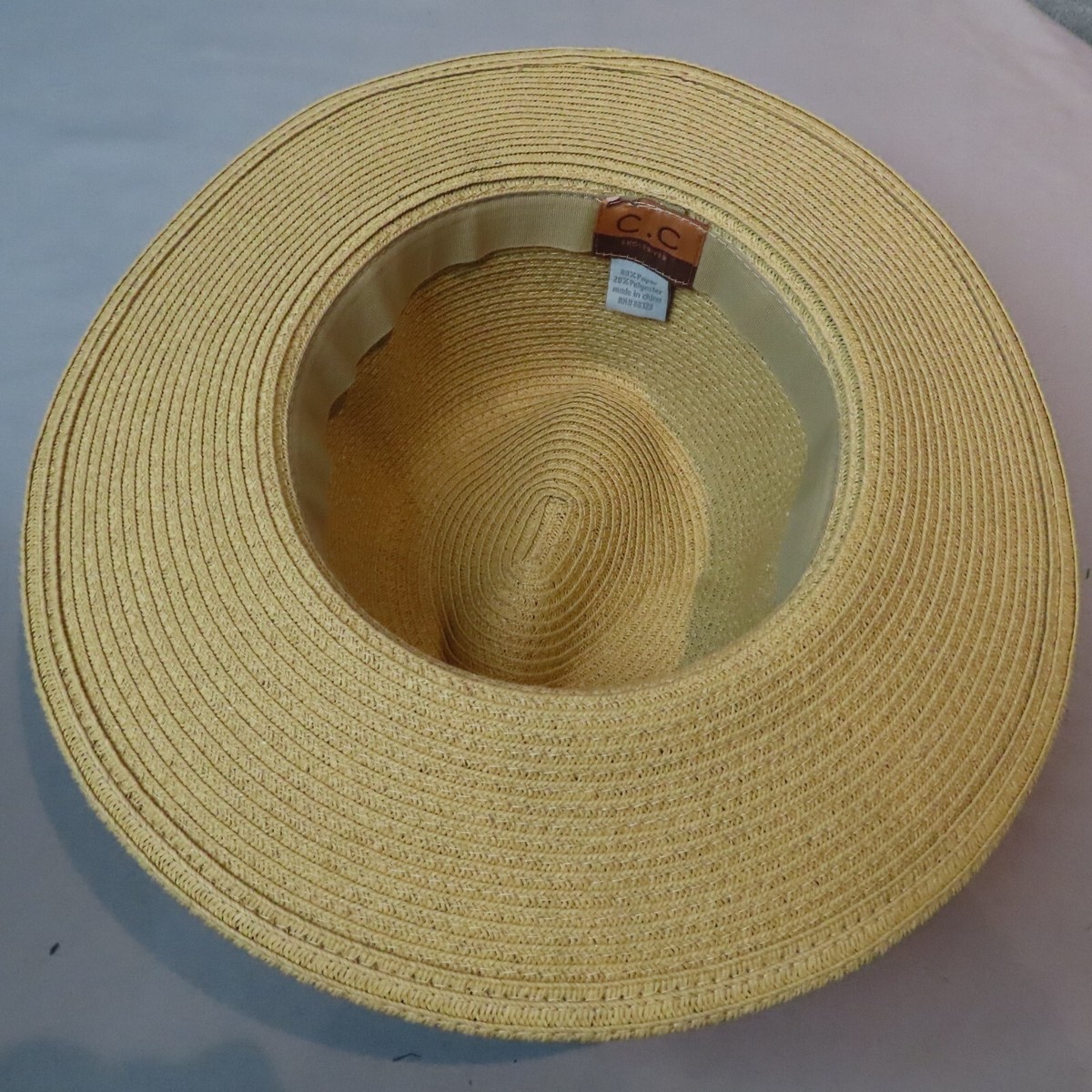 CC Exclusives Sun Hat Natural Paper Polyester Woven Aqua  display picture 1