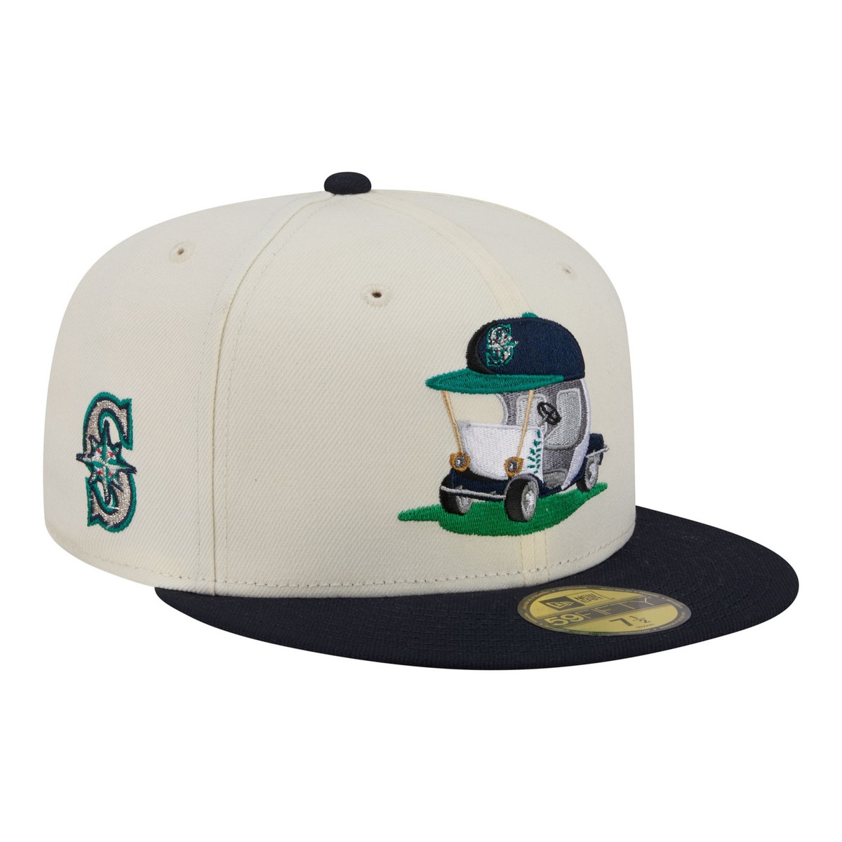 Men's New Era Cream/Navy Seattle Mariners Bullpen Cart 59FIFTY