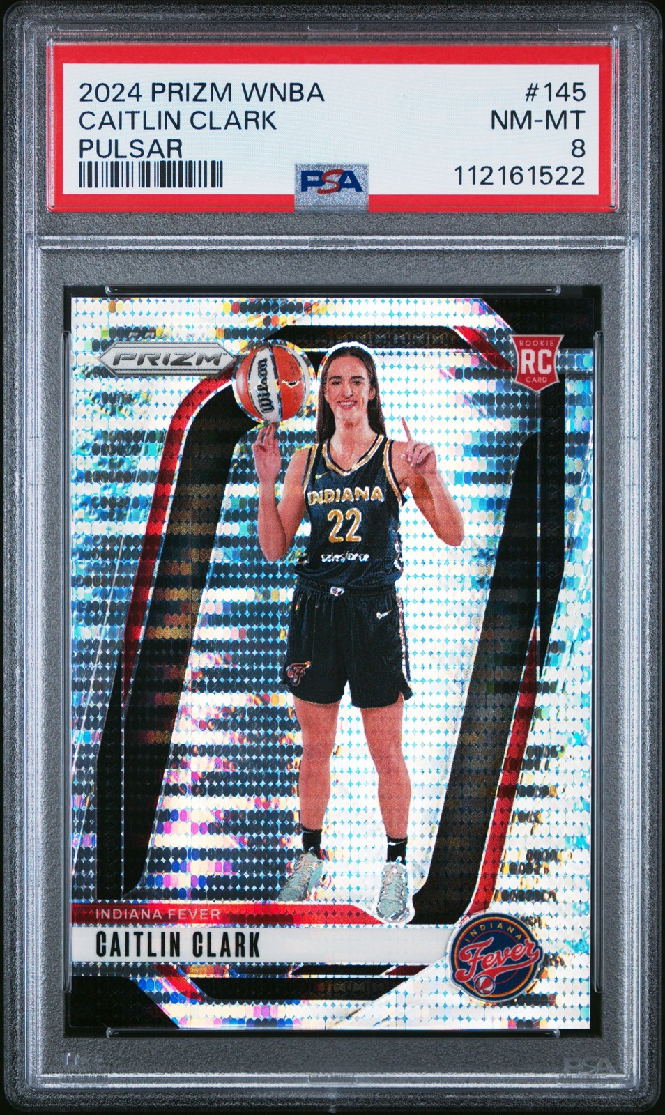 2024 PANINI PRIZM WNBA PULSAR #145 CAITLIN CLARK 157/499 PSA 8
