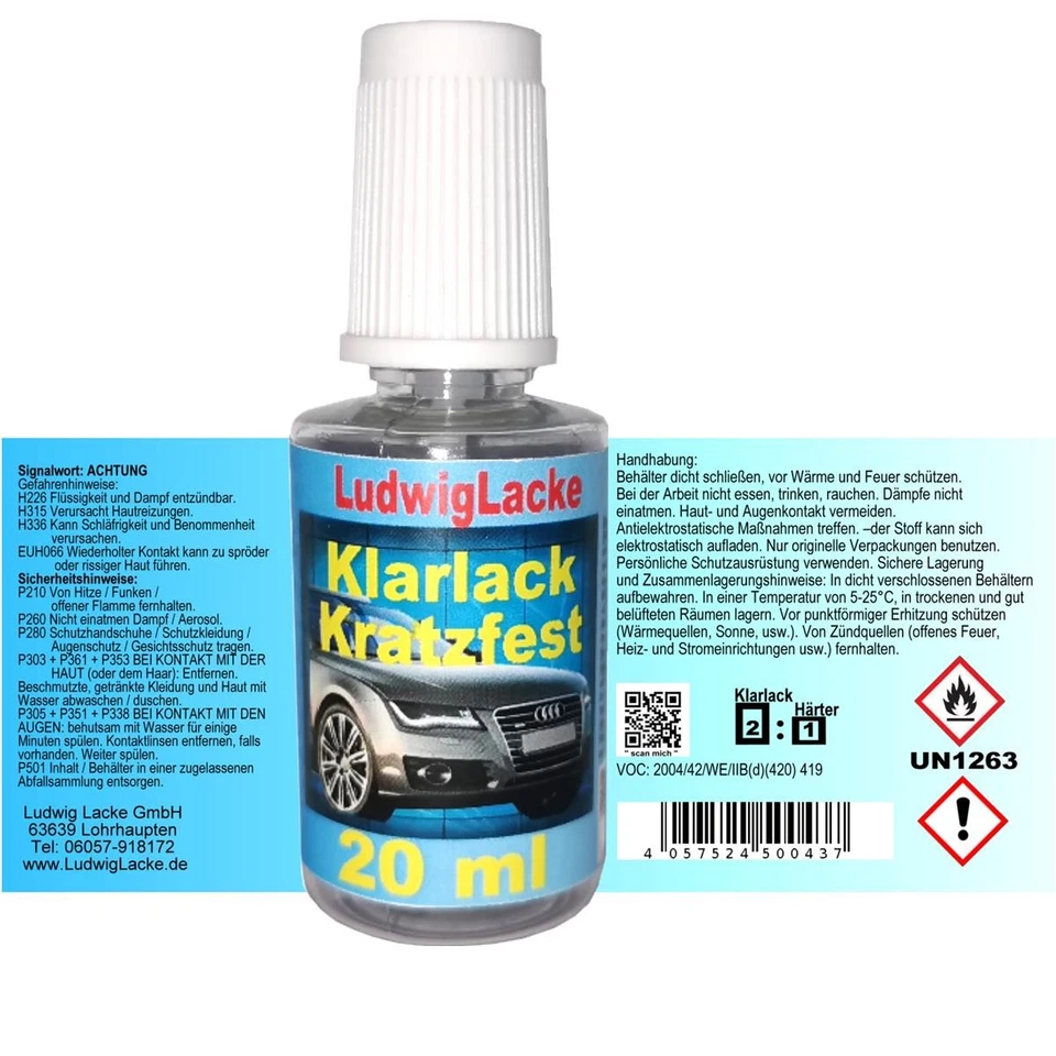 Jeu de crayon retouche Peinture Voiture+Vernis transparent avec chacun 20ml - Photo 3/4