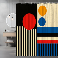 Bold Abstract Shower Curtain with Colorful Geometric Design