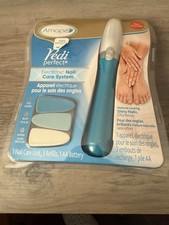 Amopé Pedi Perfect Electronic Nail Care System 3 Refills New Battery Operated
