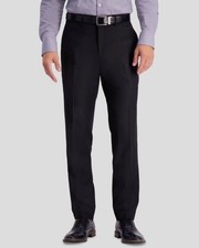 Kenneth Cole Reaction Men's Black Slim-Fit Stretch Trousers Dress Pants 34W 34L