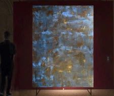 Gerhard Richter Style Giant Canvas Painting 84”X62” (7 Foot) Abstract Modern XL