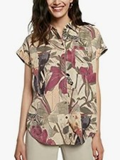 Desigual Safari Button Up Shirt Women s Large...
