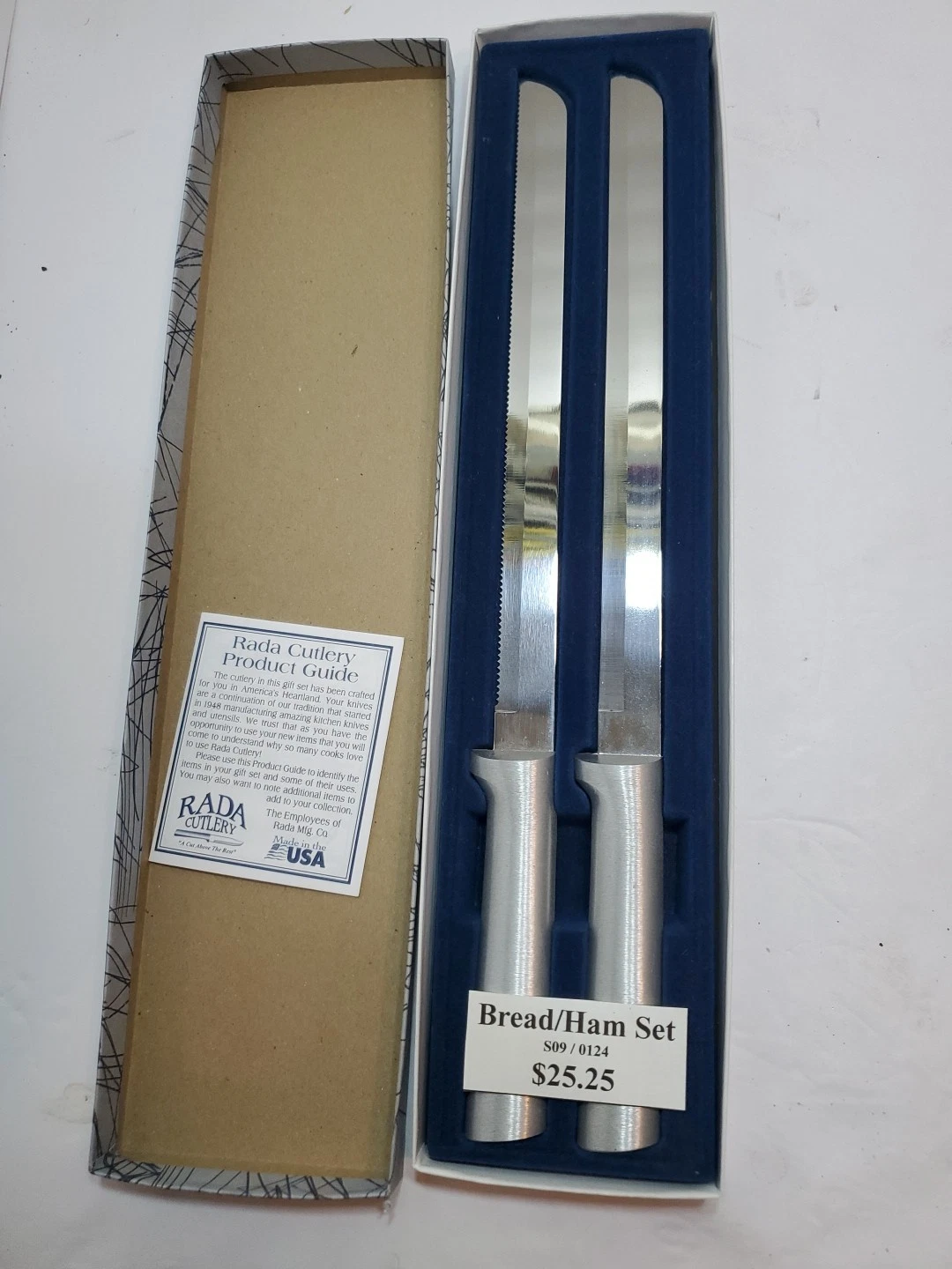 Rada Bread Knife Set Discontinued Long Blade Serrated And Smooth NIB
Opens in a new window or tab