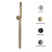 Round Outlet Elbow, Parking Bracket & Minimalist Shower Handset - Choose Colour
