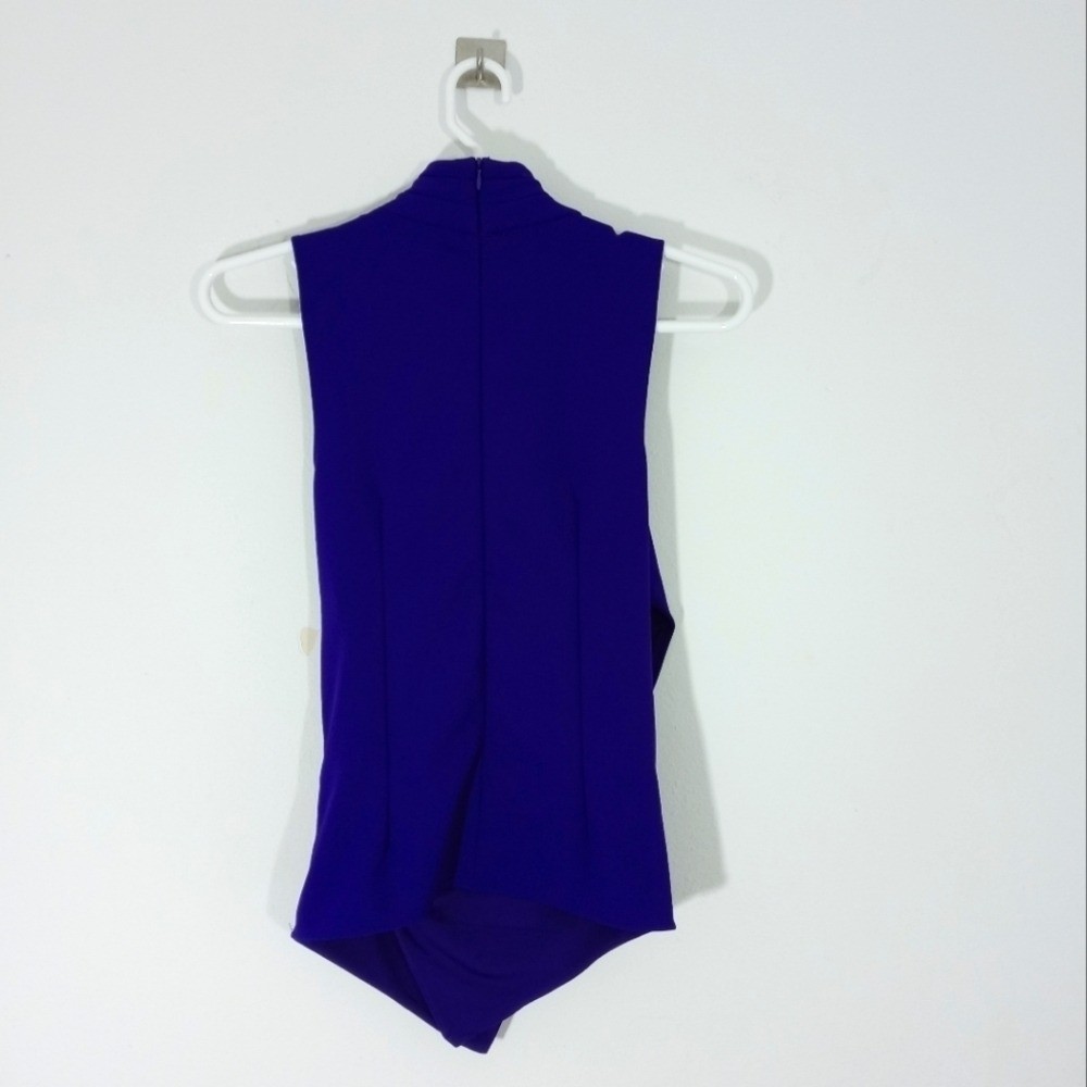 Lauren Ralph Lauren Faux Wrap Sleeveless Dropped Top Blouse Purple thumbnail 2