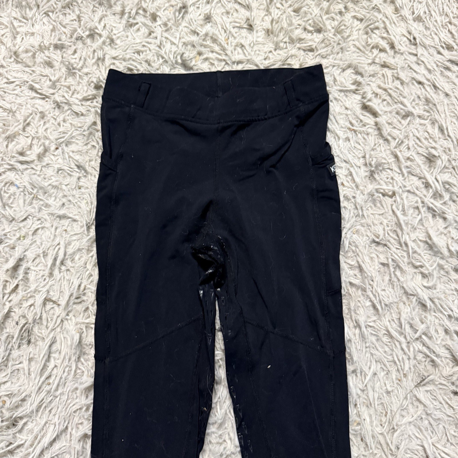 Child’s Medium Black Kerrits Full Seat Horseback Riding Tights Breeches