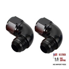 90 Degree -10 AN Male to Female Swivel Union Full 10AN-2PCS Black - 90 Degree