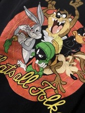 Vintage Looney Tunes Thats All Folks Graphic T Shirt Mens Large Bugs Bunny Taz
