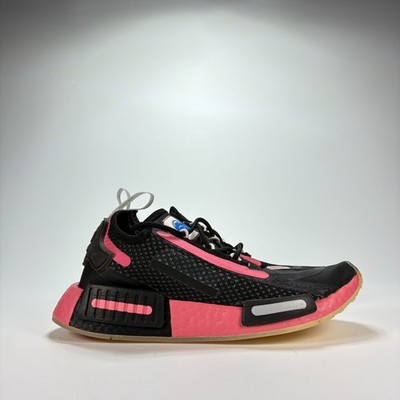 Adidas NMD R1 Spectoo Black Hazy Rose Lace Up Casual Shoes FZ3207 Women's Sz 5.5